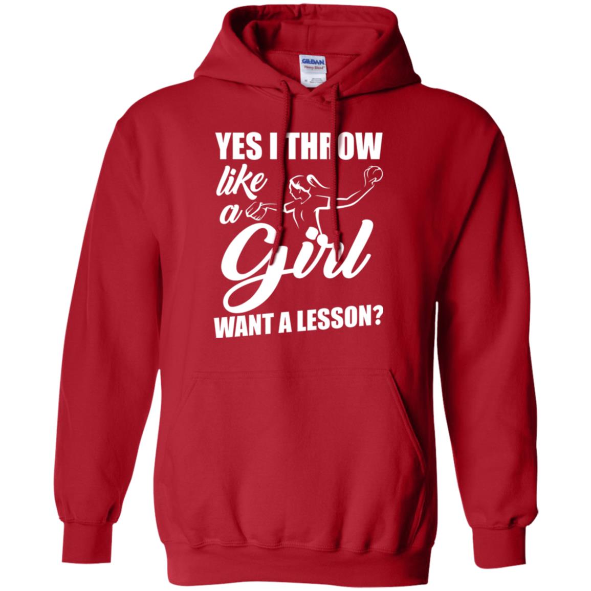 Softball T-shirt Yes I Throw Like A Girl Want A Lesson Red