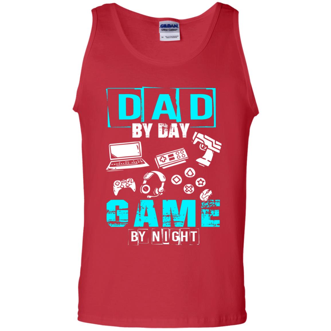 Dad By Day Gamer By Night Gamer T-shirt Red