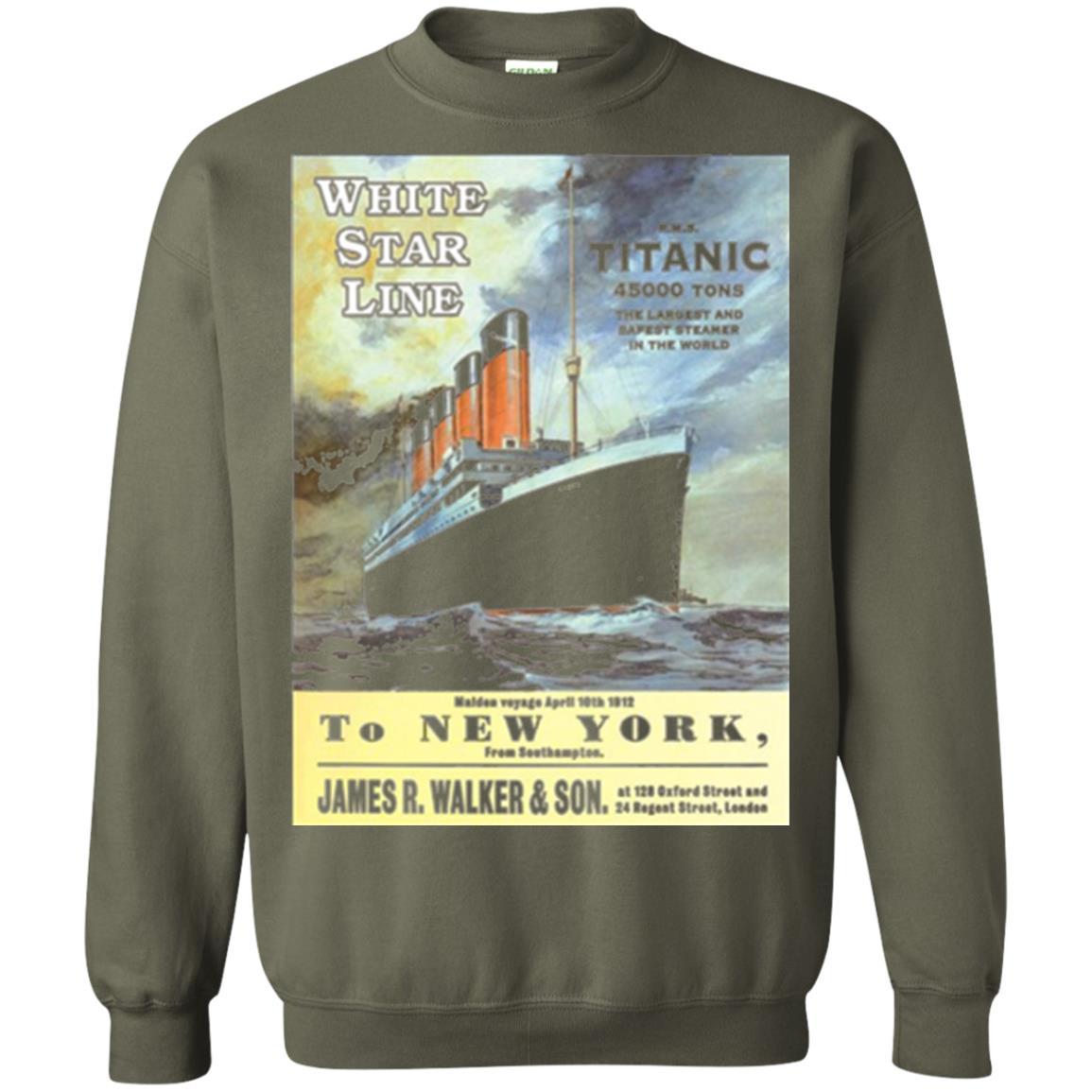 Film T-shirt Sailing Ship Cruise Vintage Poster Military Green
