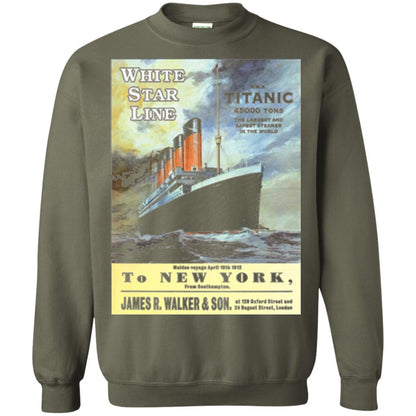 Film T-shirt Sailing Ship Cruise Vintage Poster Military Green