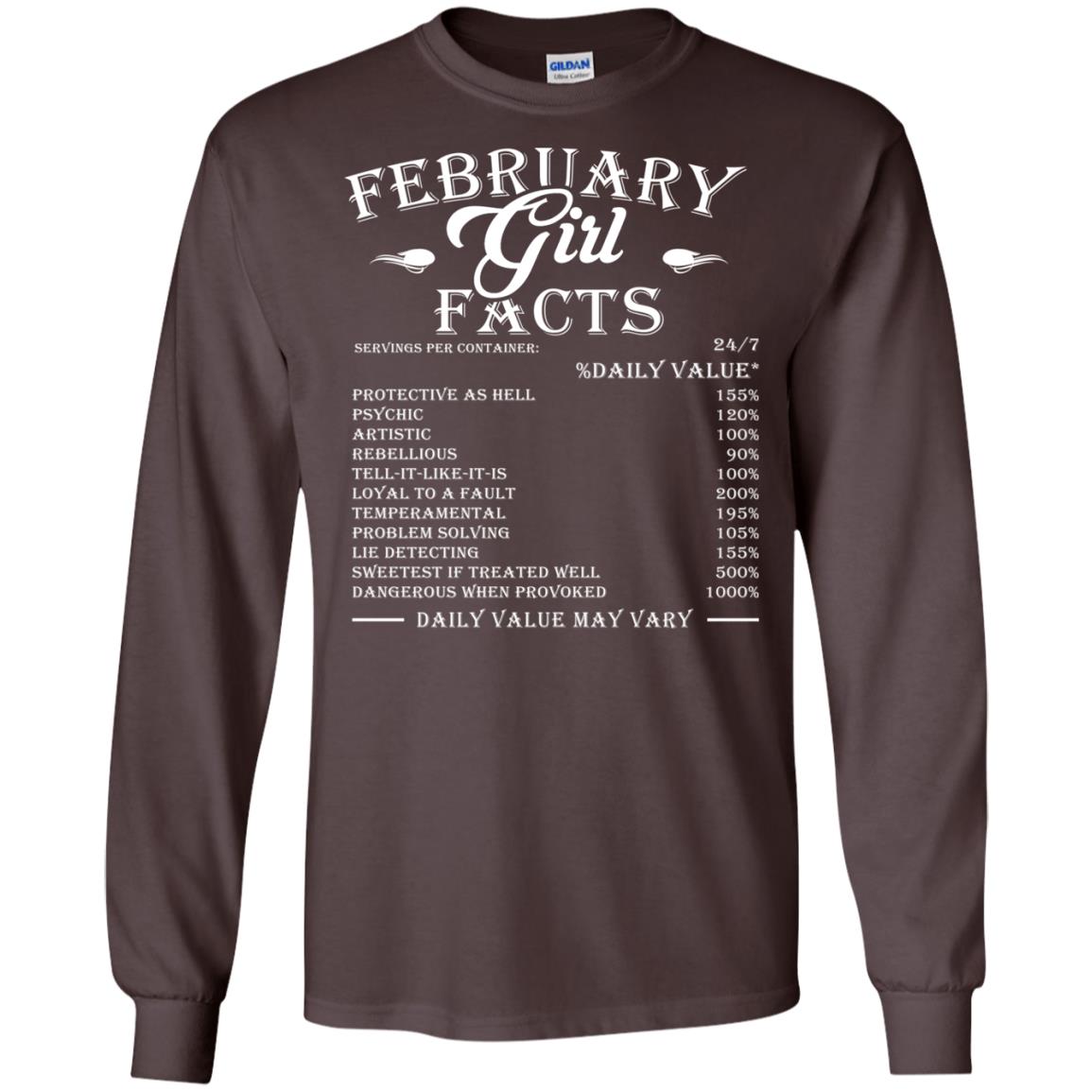 February Girl Facts Facts T-shirt Dark Chocolate