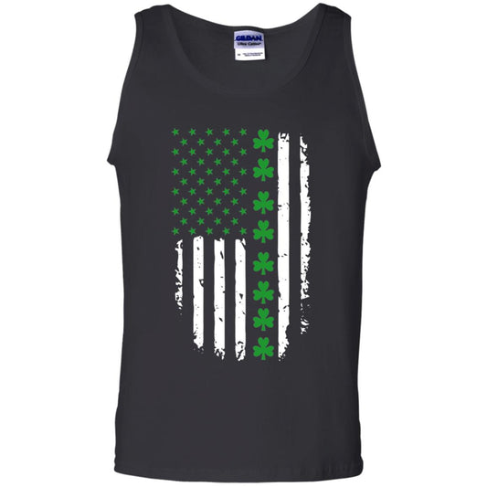 St. Patrick's Day T-shirt Irish American Flag T-shirt Black