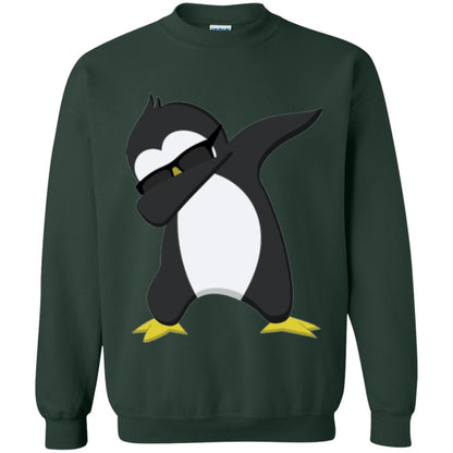 Chirstmas T-shirt Dabbing Penguin Forest Green