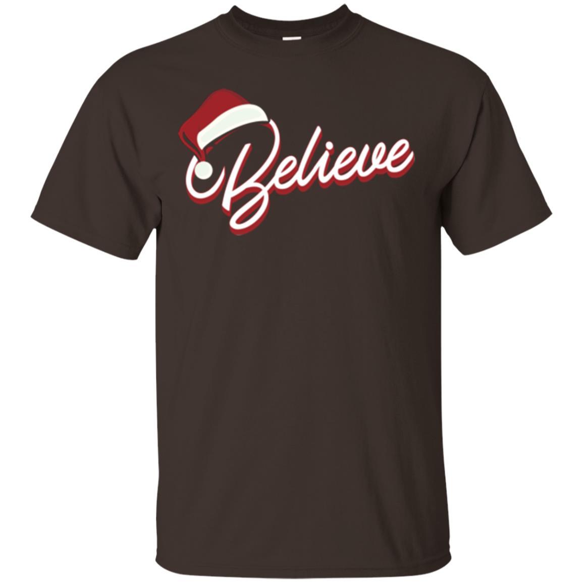 Christmas T-shirt Believe In Santa Claus Dark Chocolate