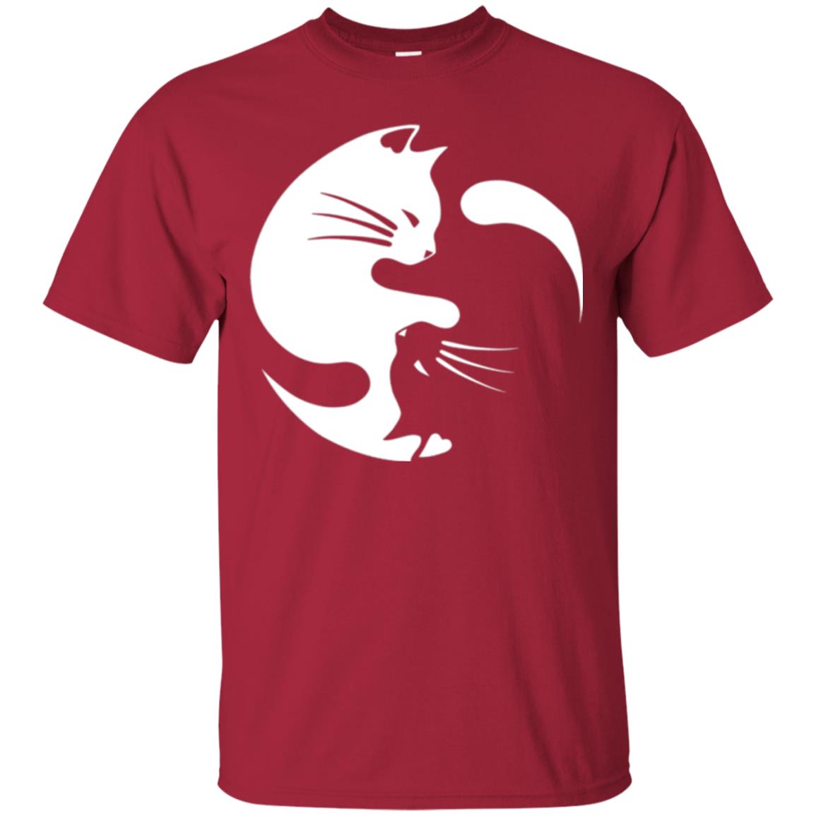 Ying Yang Cat T-shirt Cardinal