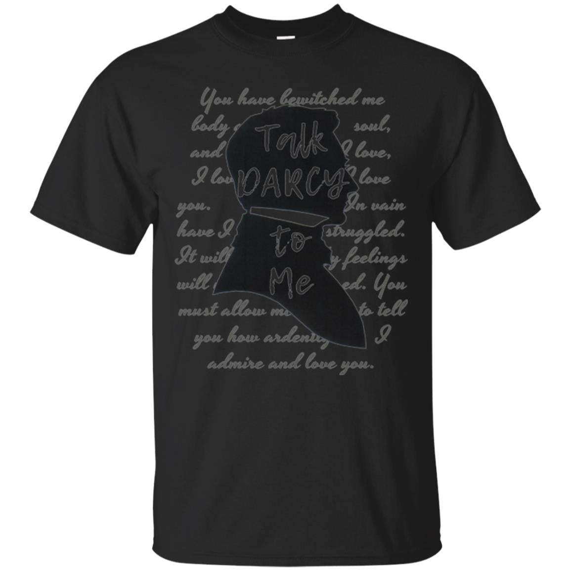 Funny Bookworm T-shirt Talk Darcy To Me Black