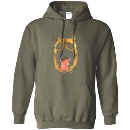 Dog Lover T-shirt Creepy Dog Head T-shirt Military Green