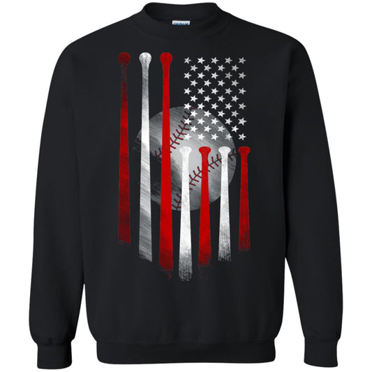 American Flag Baseball Flag Baseball Lover T-shirt Black