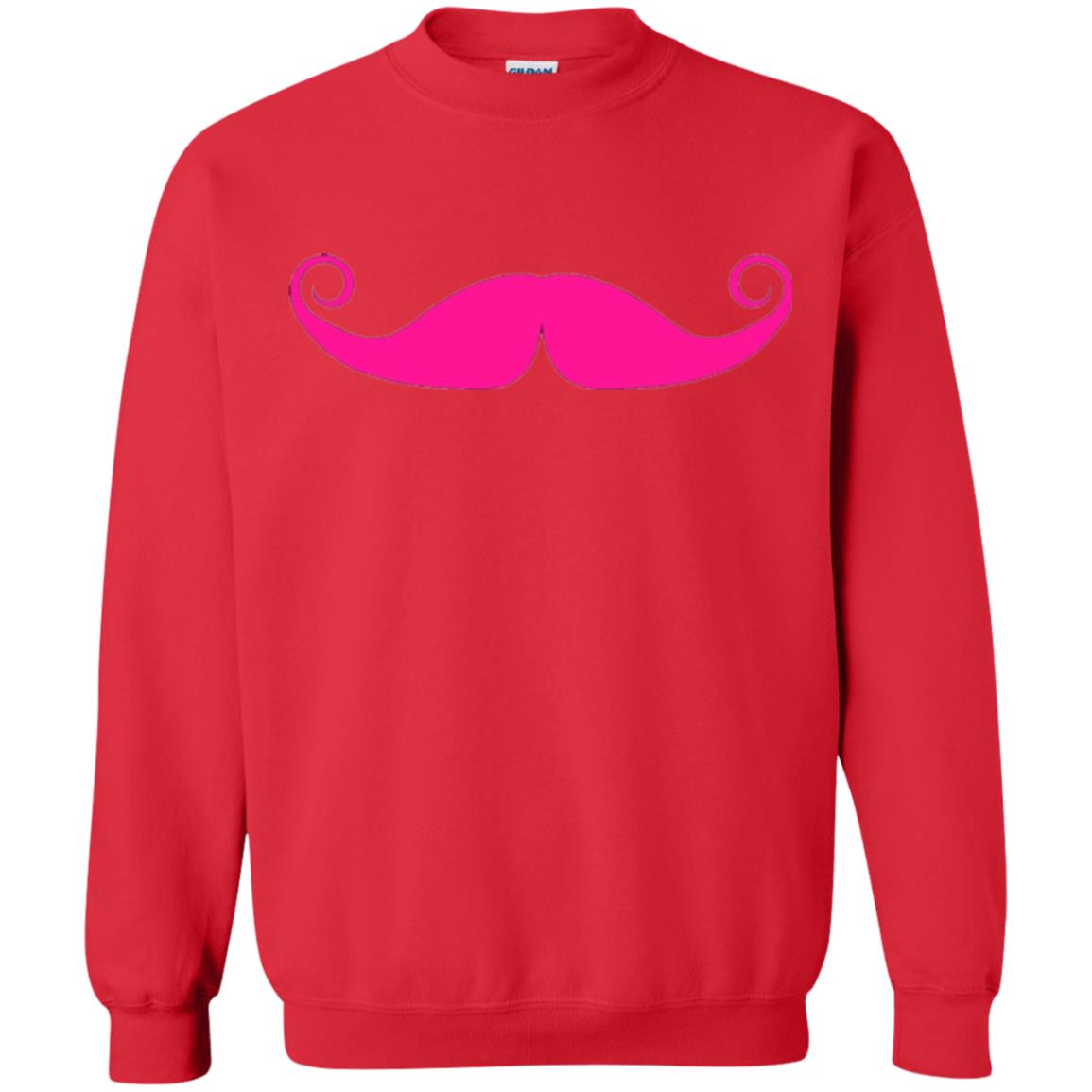 Pink Mustache T-shirt Funny Gift For Men Red