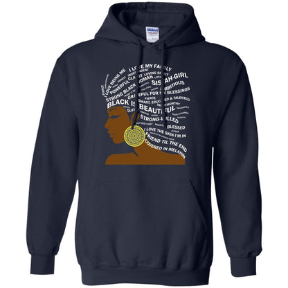 Black Is Beautiful Black History Month Word Art T-shirt Navy