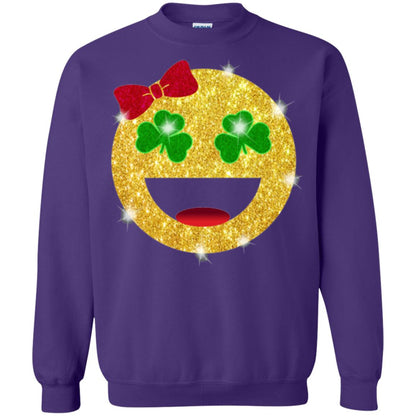 Happy Gold Blink Emoji Saint Patrick's Day T-shirt Purple