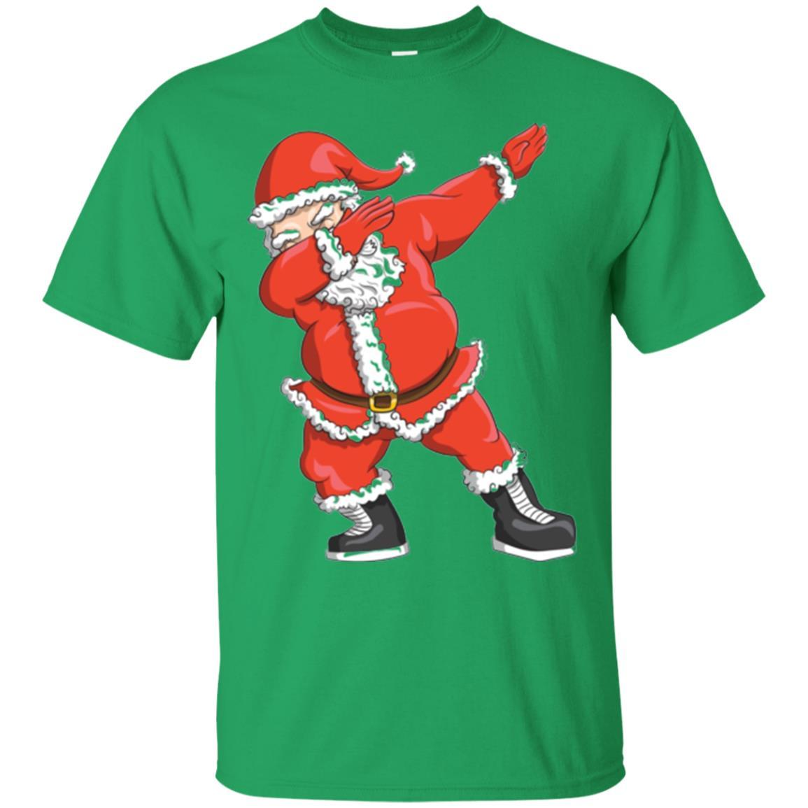 Funny Christmas T-shirt Dabbing Santa Claus Irish Green