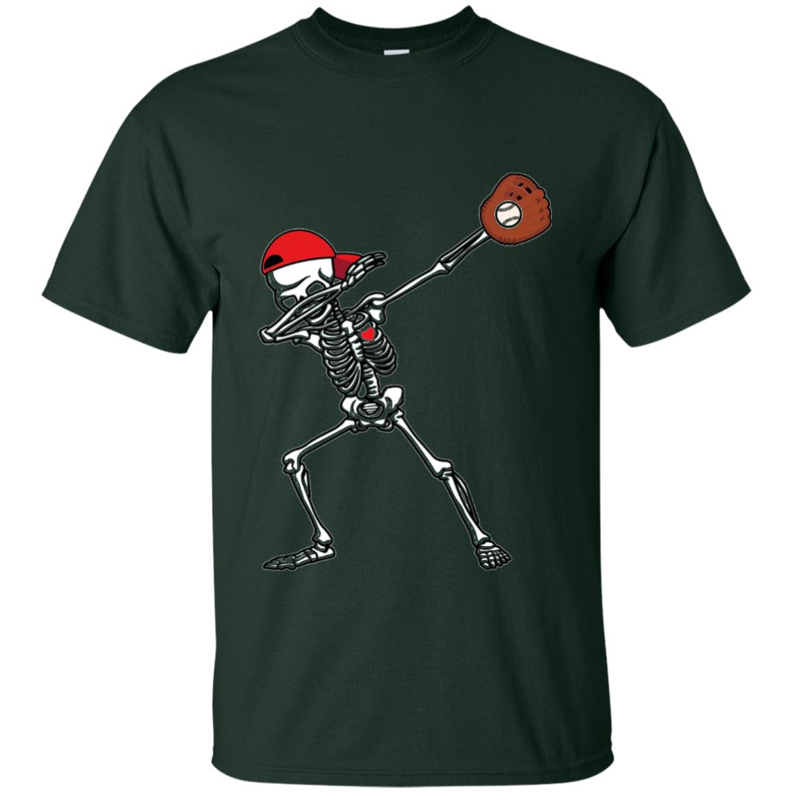 Dabbing Skeleton Baseball Lover T-shirt Forest