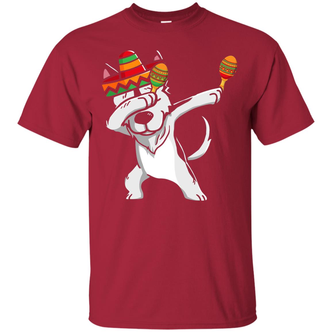 Dabbing Husky Funny Cinco De Mayo T-shirt Cardinal
