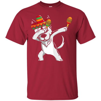 Dabbing Husky Funny Cinco De Mayo T-shirt Cardinal