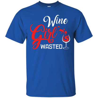 Wine Girl Wasted Gift Shirt For Girls Love Wine Royal