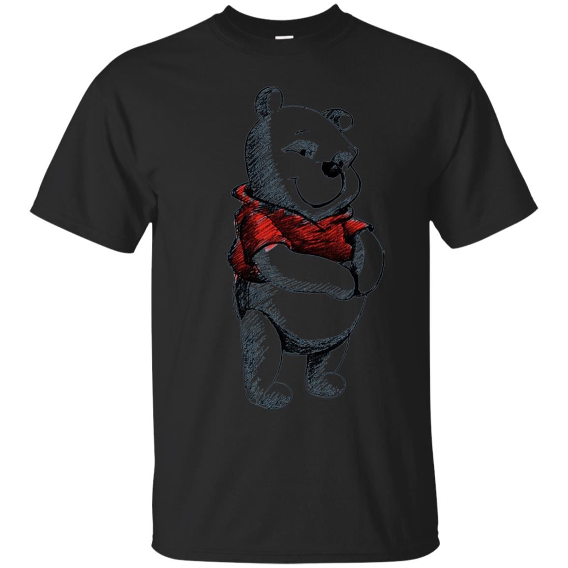 Sketch Of Winnie The Pooh Movie Lover T-shirt Black