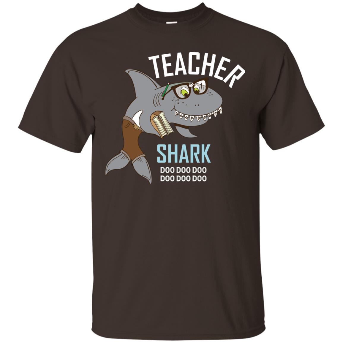 Teacher Shark Doo Doo Doo Family Shark Shirt Dark Chocolate