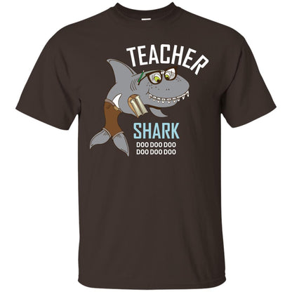 Teacher Shark Doo Doo Doo Family Shark Shirt Dark Chocolate