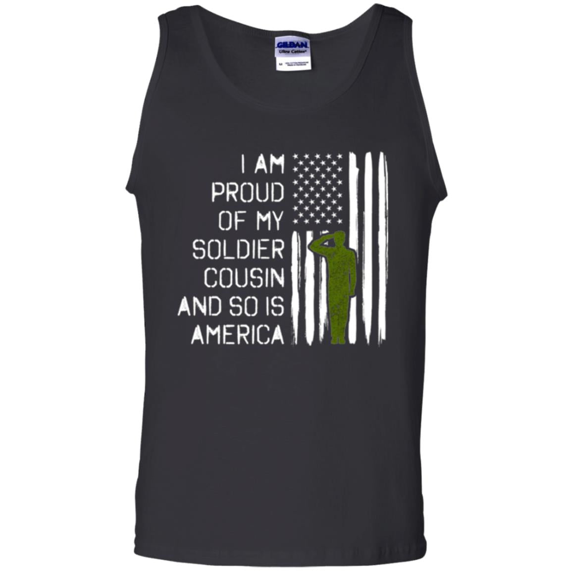 Military T-shirt I A Am Proud Of My Soldier Cousinn And So Is America Black