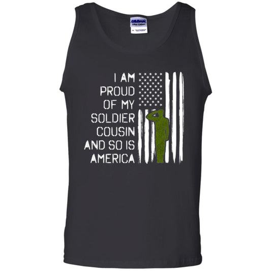 Military T-shirt I A Am Proud Of My Soldier Cousinn And So Is America Black