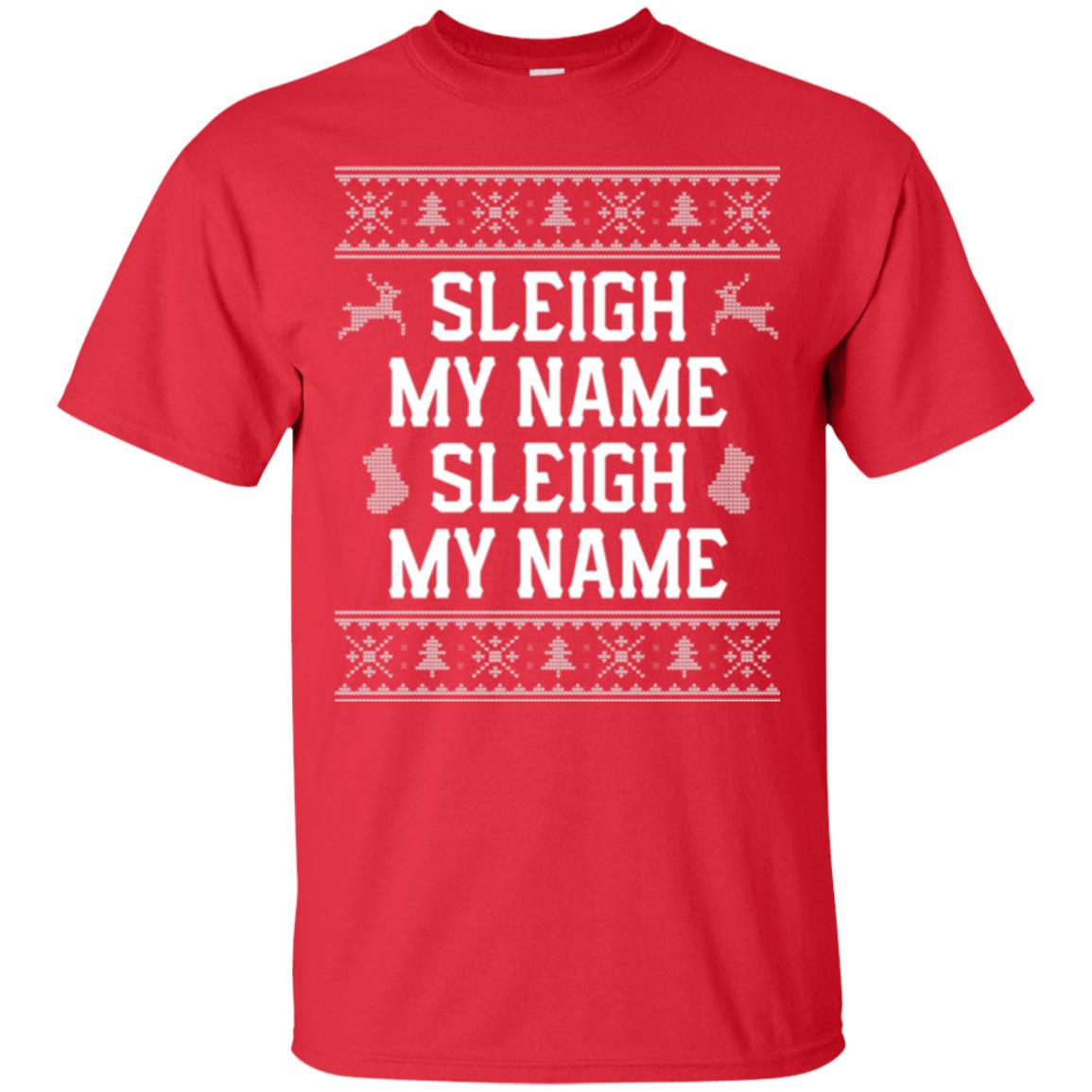 Christmas T-shirt Sleigh My Name Red