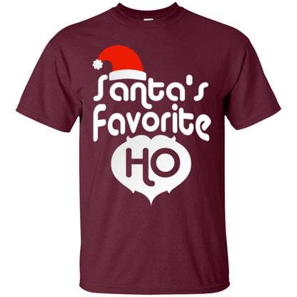 Christmas T-shirt Santa's Favorite Ho Maroon