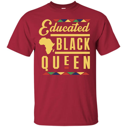 African American T-shirt Educated Black Queen Cardinal