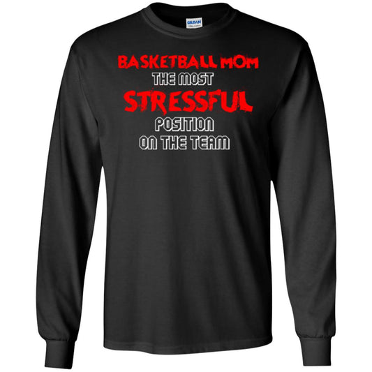 Basketball Mom T-shirt The Most Stressful Position On The Team Black
