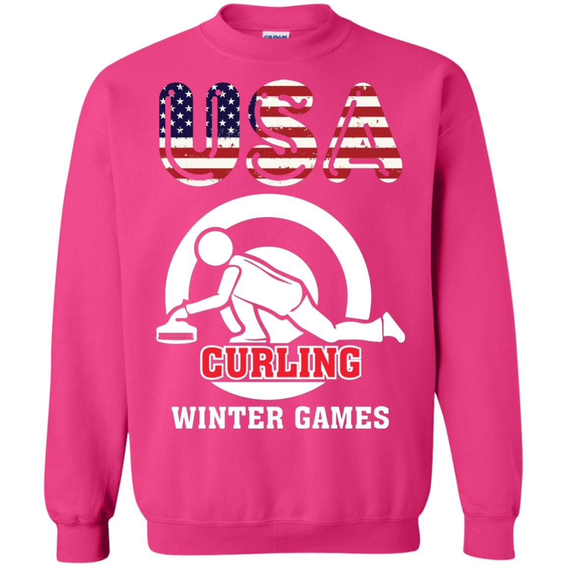 Usa Curling Winter Games Curling Lover T-shirt Heliconia