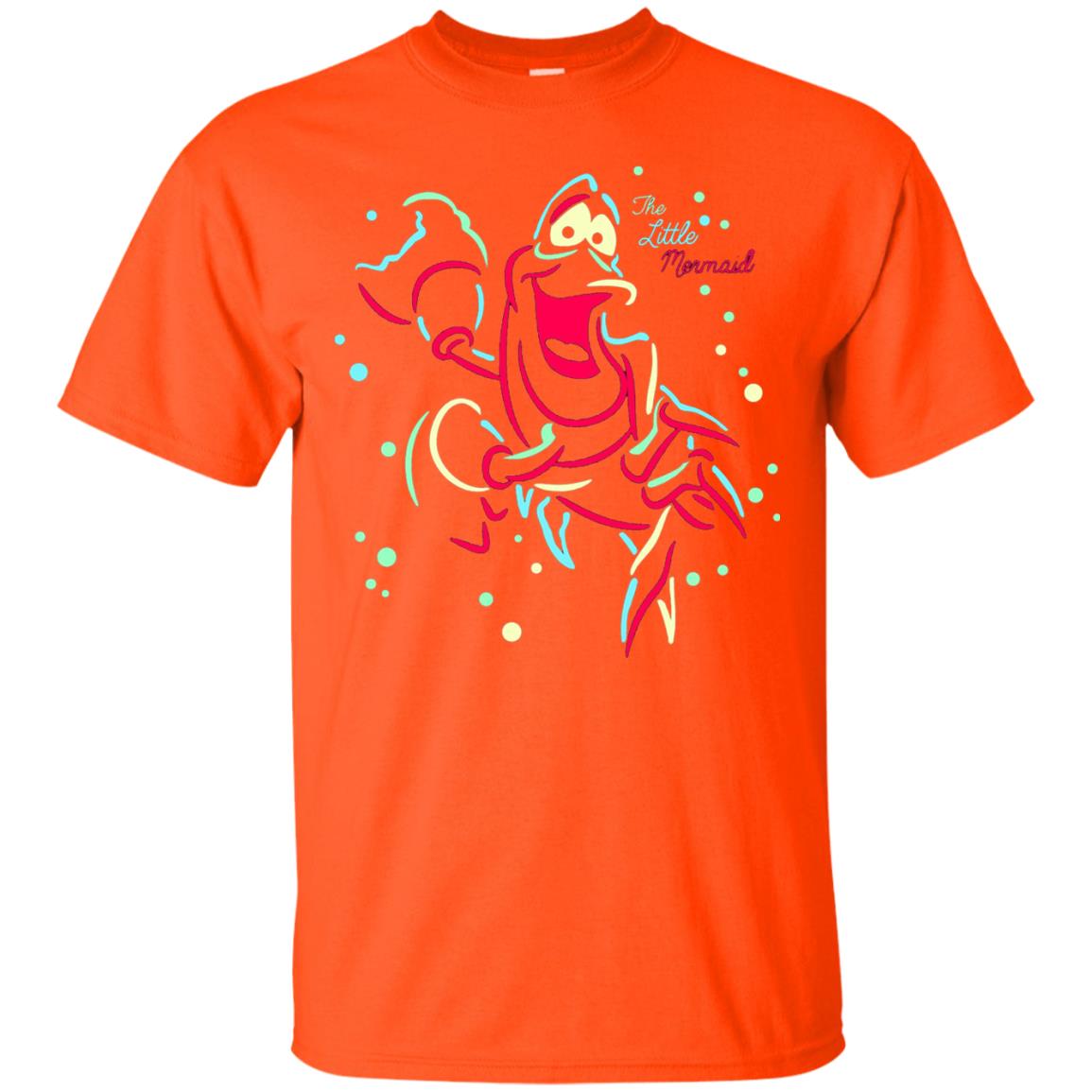 Disney Little Mermaid Neon Sebastian Graphic T-shirt Orange