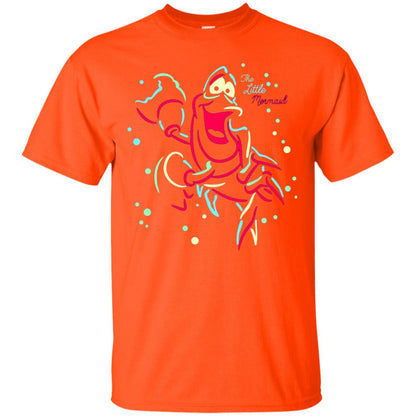 Disney Little Mermaid Neon Sebastian Graphic T-shirt Orange