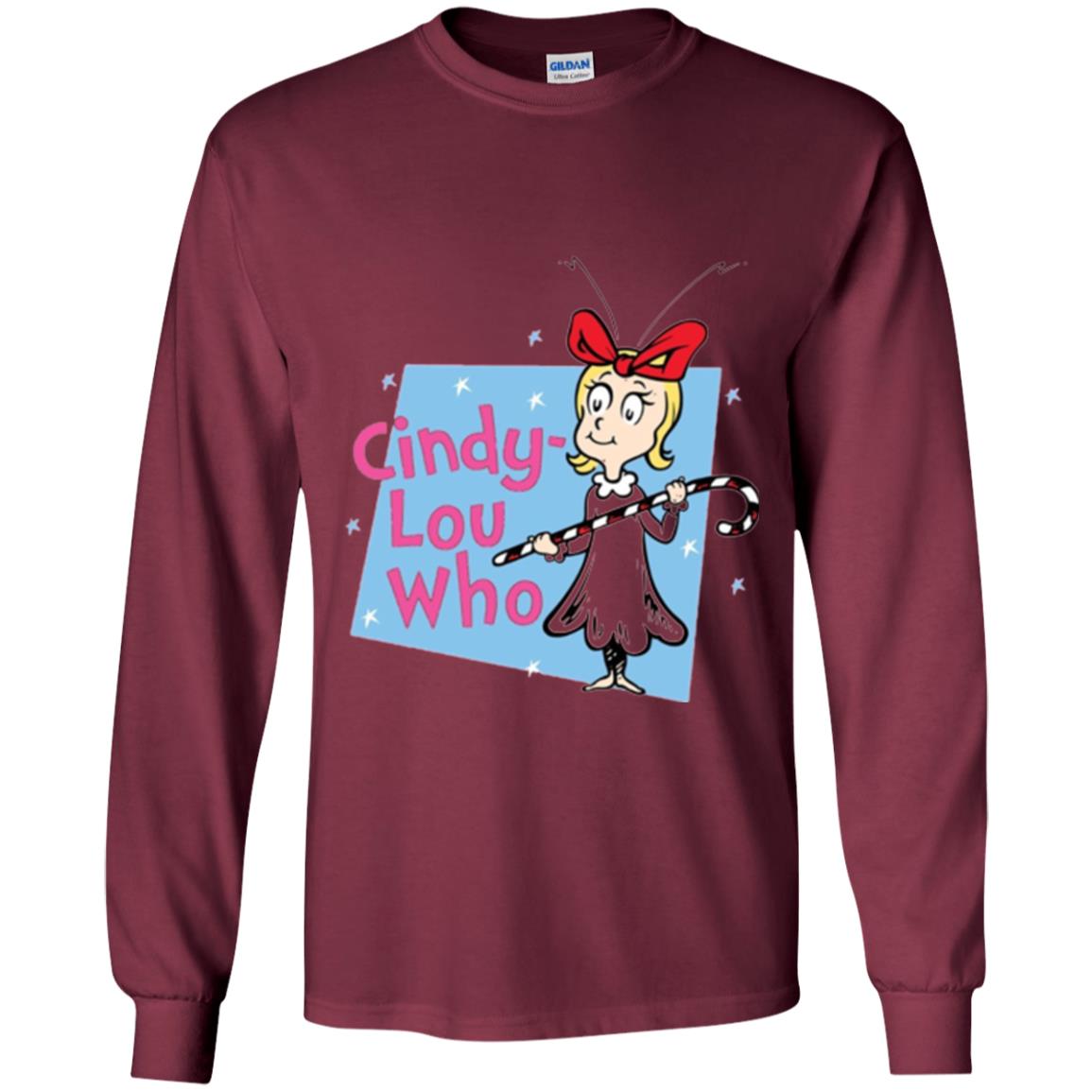 Dr. Seuss Cindy-lou Who Book Lover T-shirt Maroon