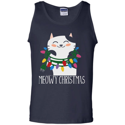 Meowy Christmas Holiday T-shirt Navy