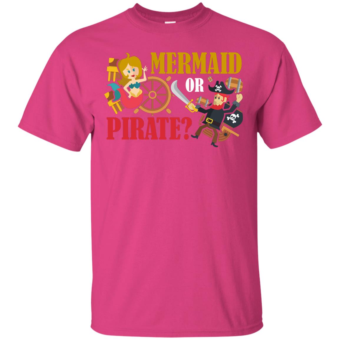 Mermaid Or Pirate Gift Shirt For Boys And Girls Heliconia