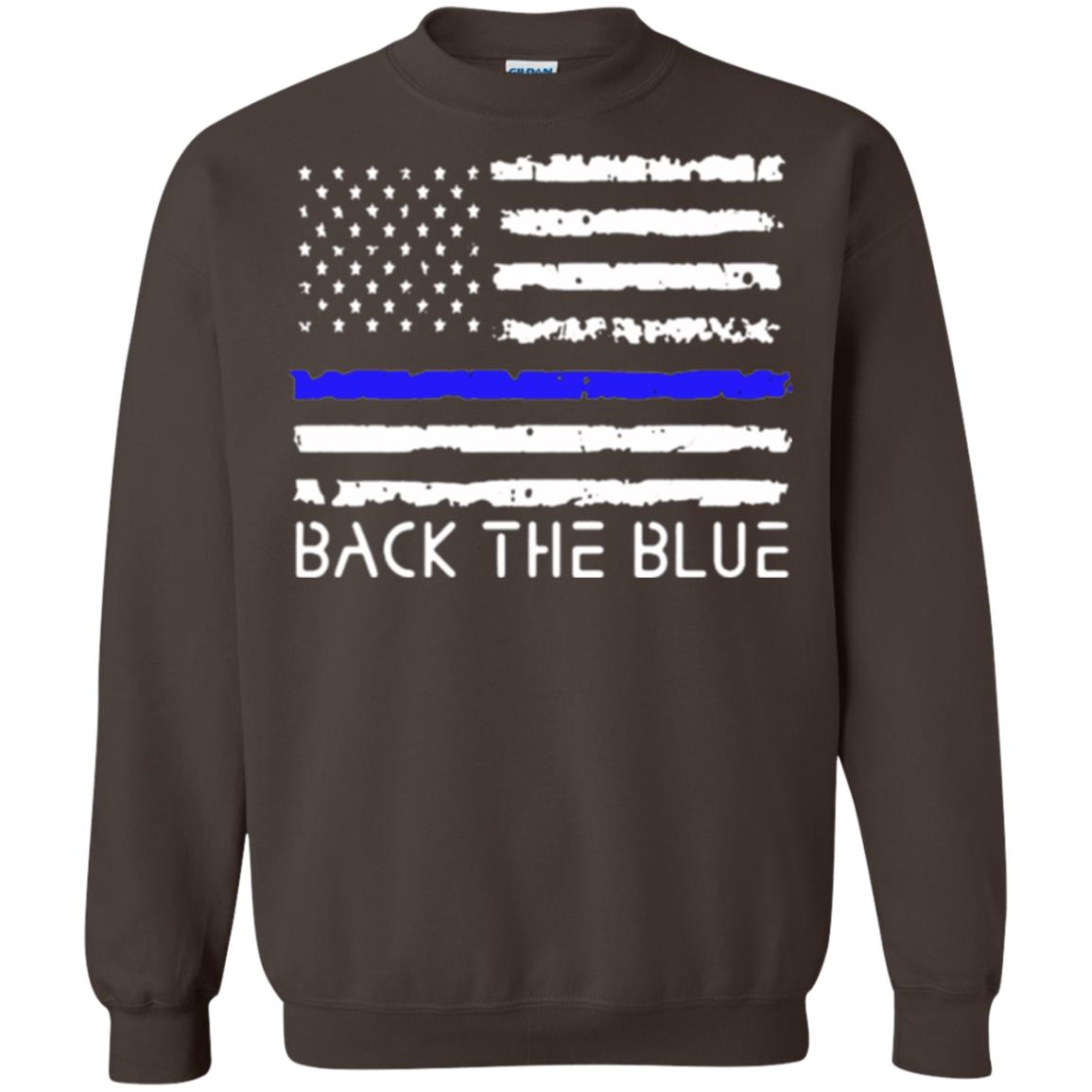Thin Blue Line T-shirt Back The Blue Dark Chocolate