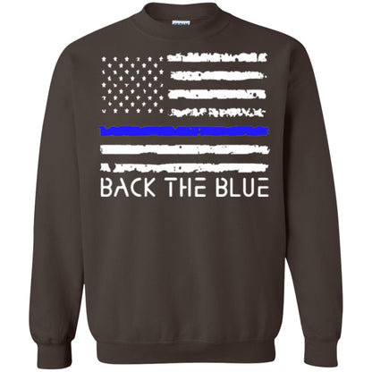 Thin Blue Line T-shirt Back The Blue Dark Chocolate