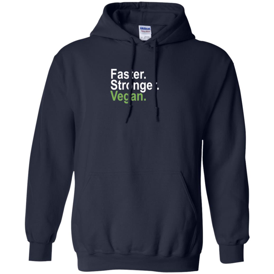 Vegetarian T-shirt Faster Stronger Vegan Navy