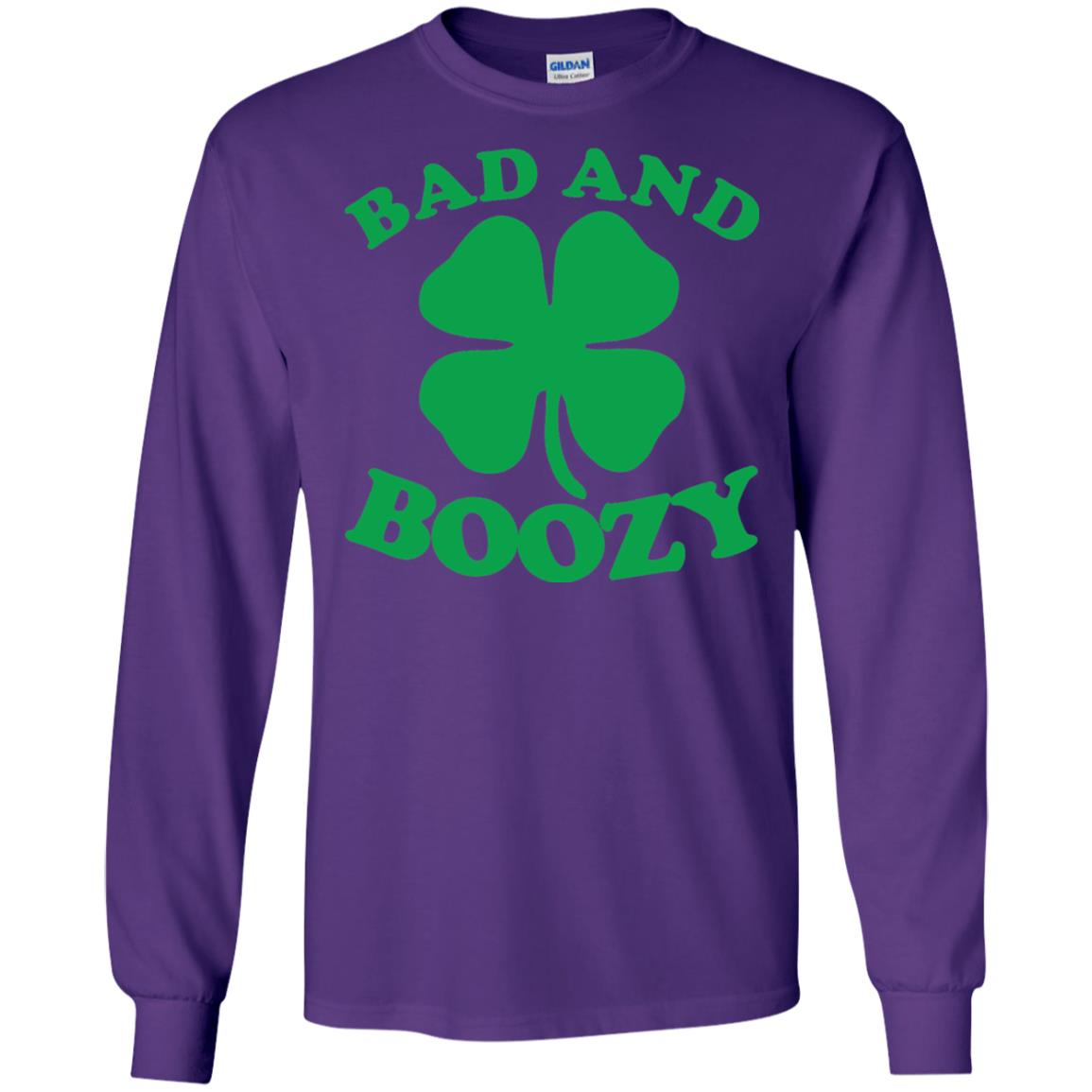 Bad And Boozy Saint Patricks Day T-shirt Purple