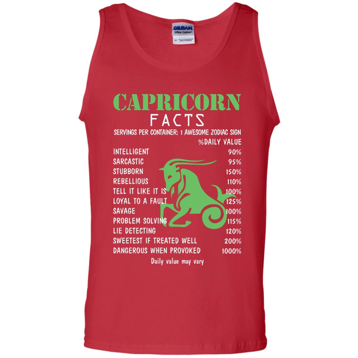 Capricorn Facts 1 Awesome Zodiac Sign Gift Shirt For Capricorn Horoscope Red