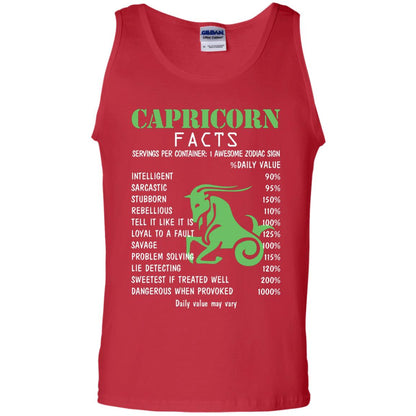 Capricorn Facts 1 Awesome Zodiac Sign Gift Shirt For Capricorn Horoscope Red