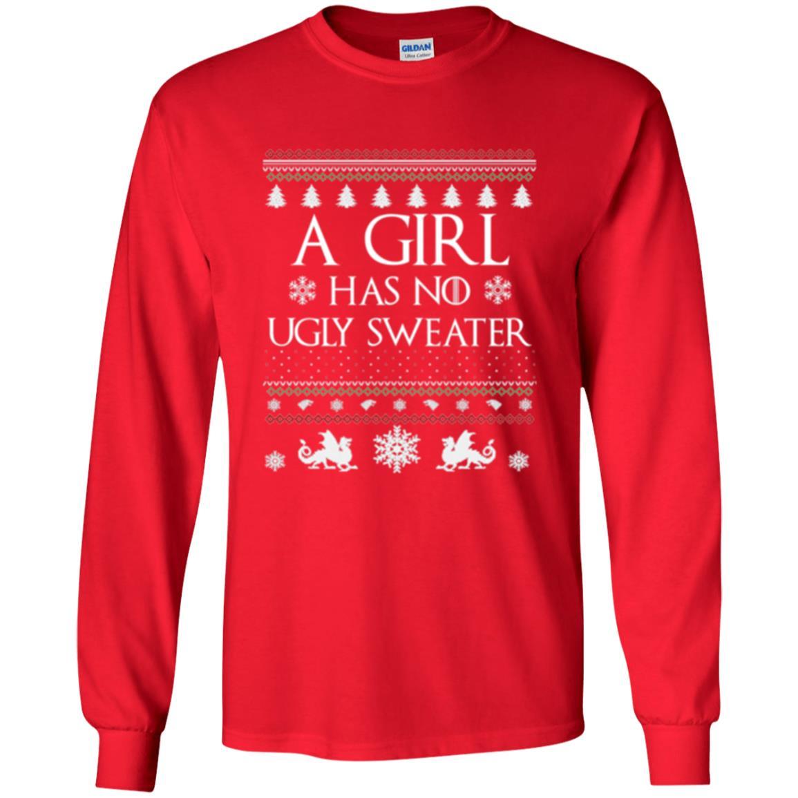 Christmas T-shirt Girl Has No Ugly Sweater Red
