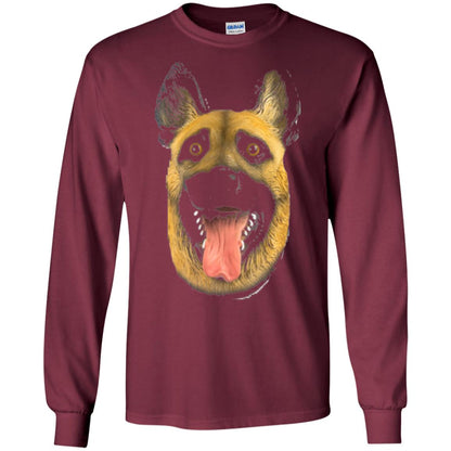 Dog Lover T-shirt Creepy Dog Head T-shirt Maroon