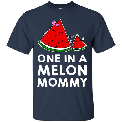 One In A Melon Mommy Funny Summer Melon Fruit Shirt Navy