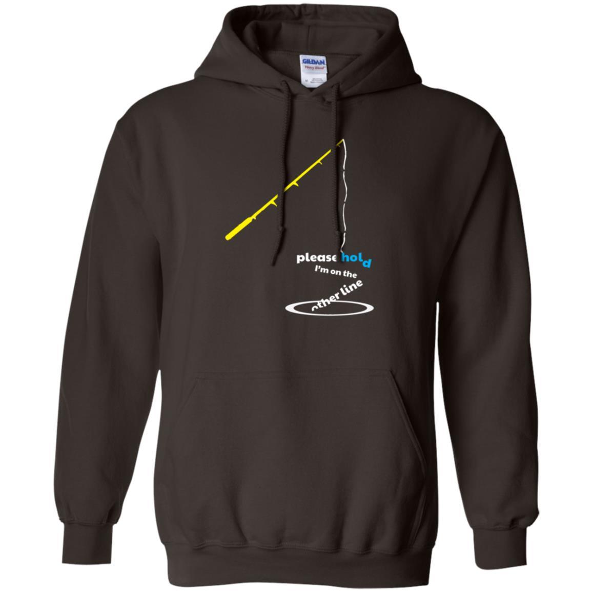 Fisherman T-shirt Please Hold I'm On The Other Line Dark Chocolate