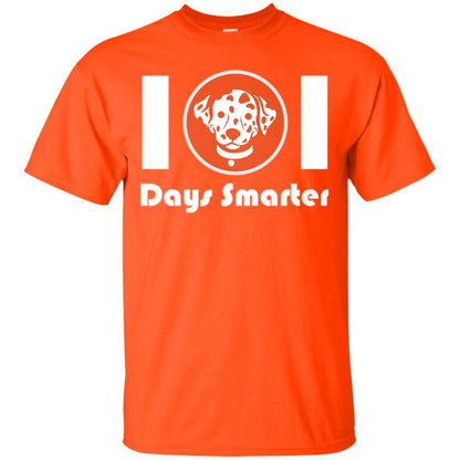 Dog Lovers T-shirt 101 Days Smarter Orange