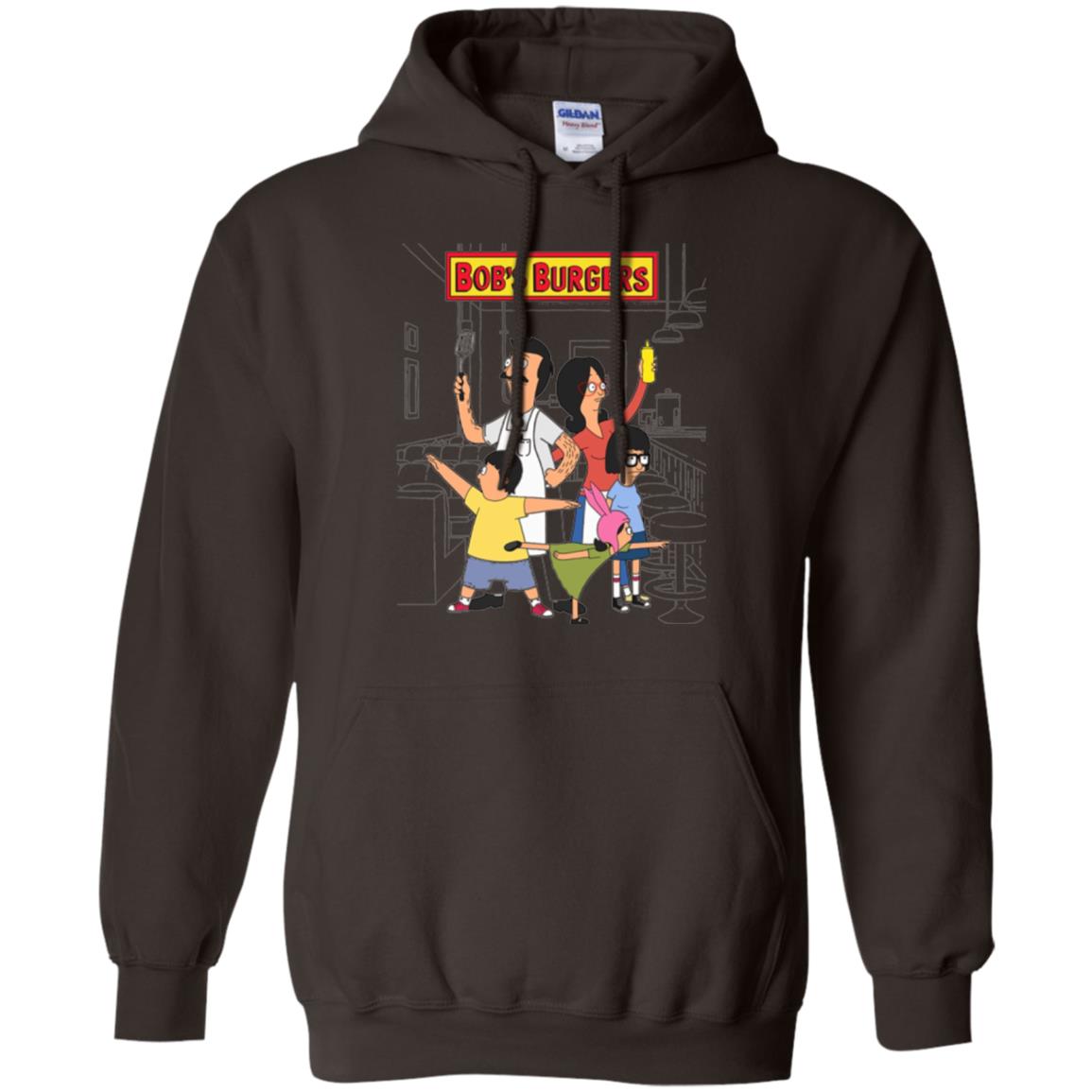 Family Group Hero Pose T-shirt Bob_s Burgers Dark Chocolate