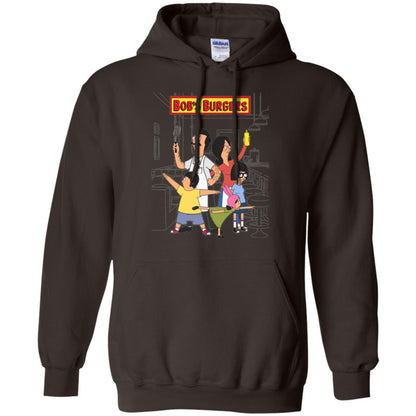 Family Group Hero Pose T-shirt Bob_s Burgers Dark Chocolate