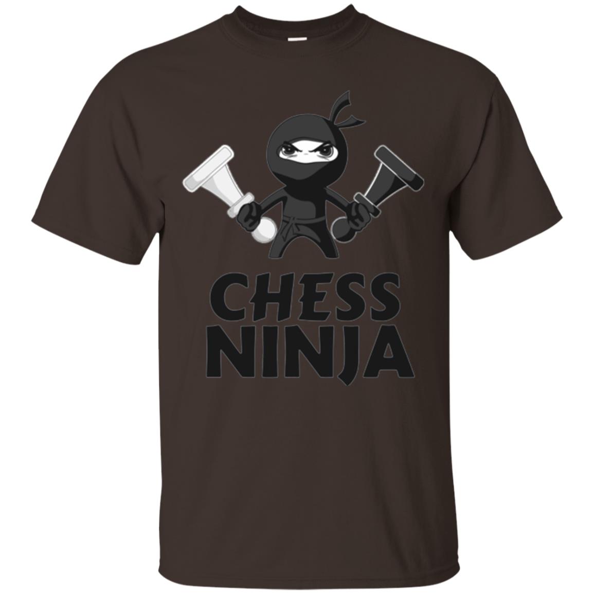 Funny Chess Ninja T-shirt Dark Chocolate
