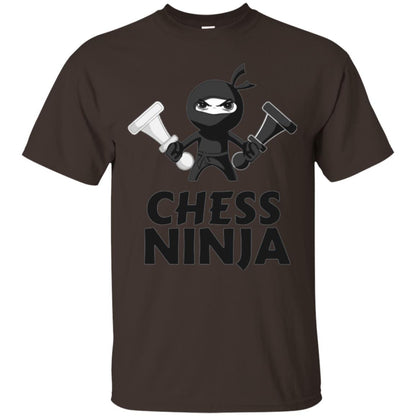 Funny Chess Ninja T-shirt Dark Chocolate